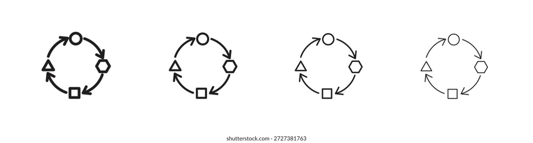 Iconos de adaptación Vector de contorno símbolo signo