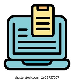 Adaptation laptop smartphone icon. Outline adaptation laptop smartphone vector icon color flat isolated