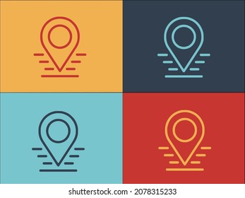 Adaptation Location Logo Template, Simple Flat Icon Of network,location,transportation