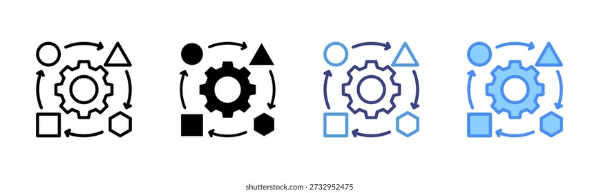 Conjunto de iconos de estilo múltiple de adaptación 