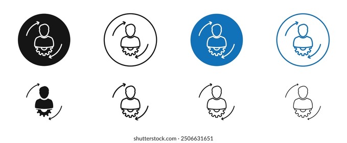 Icono de Vector de adaptación en colores negro y azul