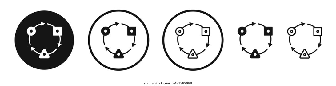 Adaptation vector icon set in black and white color.
