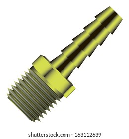 Adapter for attaching a hose made Ã?Â¢??Ã?Â¢??of vinyl and rubber. Vector illustration.