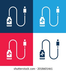 Adapter blue and red four color minimal icon set