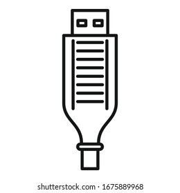 Adapter cable icon. Outline adapter cable vector icon for web design isolated on white background