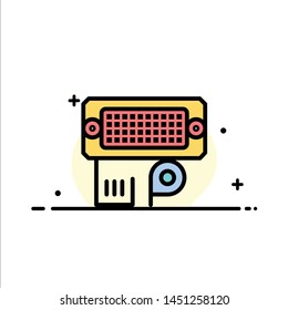 Adapter, Connection, Data, Input  Business Flat Line Filled Icon Vector Banner Template