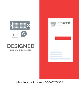 Adapter, Connection, Data, Input Grey Logo Design and Business Card Template. Vector Icon Template background