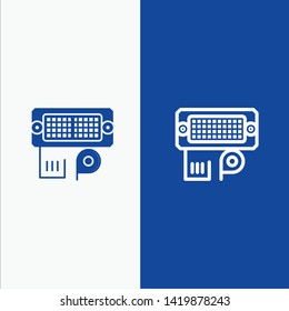 Adapter, Connection, Data, Input Line and Glyph Solid icon Blue banner Line and Glyph Solid icon Blue banner