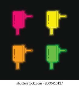 Icono de vector de neón brillante de cuatro colores