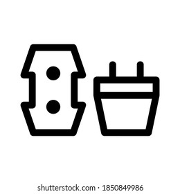 Adaptersymbol oder Logo einzeln auf Zeichensymbolen, Vektorgrafik - qualitativ hochwertige Vektorsymbole mit schwarzem Hintergrund
