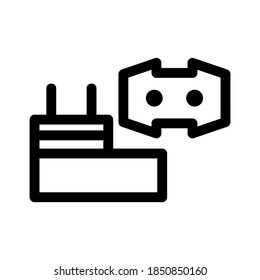 icono de adaptador o logotipo símbolo de signo aislado ilustración vectorial - iconos vectoriales de estilo negro de alta calidad

