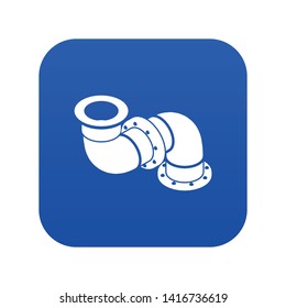 Adapter pipe icon blue vector isolated on white background