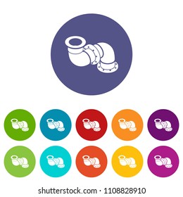 Adapter pipe icons color set vector for any web design on white background