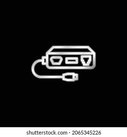 Adapter silver plated metallic icon