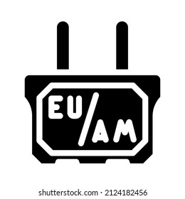 adapter socket glyph icon vector. adapter socket sign. isolated contour symbol black illustration