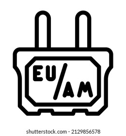 adapter socket line icon vector. adapter socket sign. isolated contour symbol black illustration