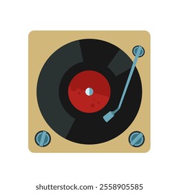 adapter, turntable, vinyl record - vector icon
