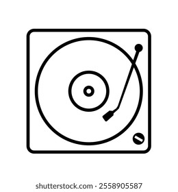 adapter, turntable, vinyl record - vector icon

