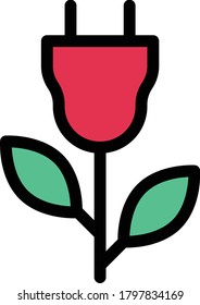 icono de color plano del vector de adaptador 