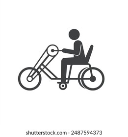 bicicleta adaptable, bicicleta para discapacitados, Arte vectorial.