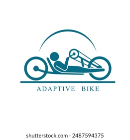 adaptive bicycle, disability bike, vector art.