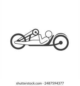 adaptive bicycle, disability bike, vector art.