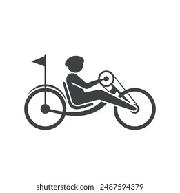 adaptive bicycle, disability bike, vector art.