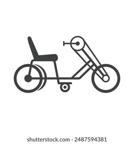 bicicleta adaptable, bicicleta para discapacitados, Arte vectorial.