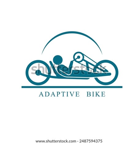 adaptive bicycle, disability bike, vector art.