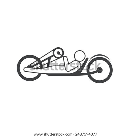 adaptive bicycle, disability bike, vector art.