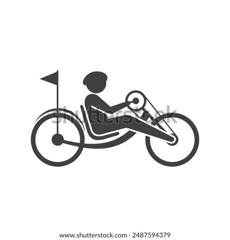adaptive bicycle, disability bike, vector art.