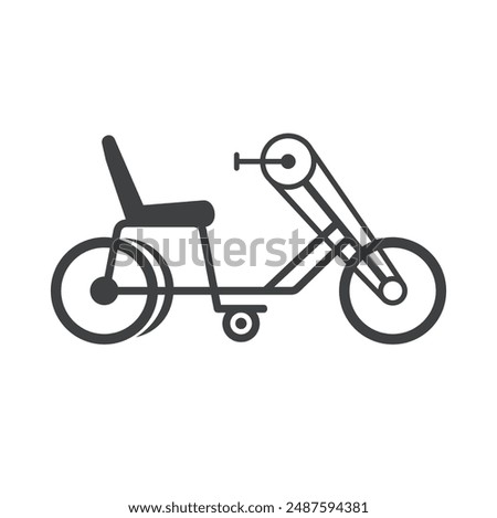adaptive bicycle, disability bike, vector art.