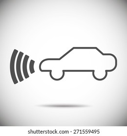 Adaptive cruise control icon in car dashboard 