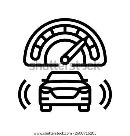 adaptive cruise control line icon vector. adaptive cruise control sign. isolated contour symbol black illustration