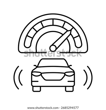 adaptive cruise control line icon vector. adaptive cruise control sign. isolated contour symbol black illustration