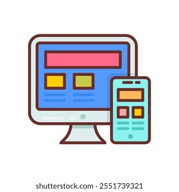 Adaptive Design Filled Icons , Vector illustration