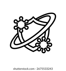 Ilustración vectorial de línea de icono de inmunidad adaptativa