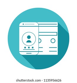 adaptive interface icon in Flat long shadow style on white background