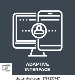 Adaptive Interface Thin Line Vector Icon Isolated on the Black Background.