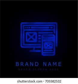 Adaptive Layout blue chromium metallic logo