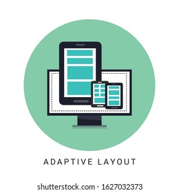 Adaptive layout glyph icon vector on white background