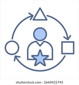 Adaptive Leadership Blue Icon Vector Illustration