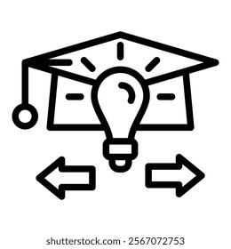 Adaptive Learning Icon Lineal Style Vector Illustration