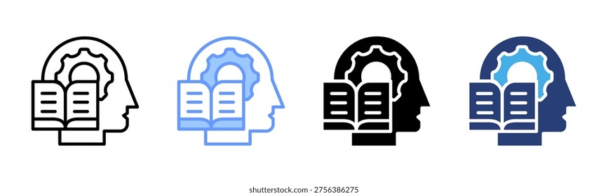 Adaptive Learning icon set multiple style collection