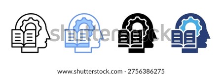 Adaptive Learning icon set multiple style collection