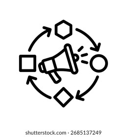 Adaptive Marketing Icon Outline Vector Illustration