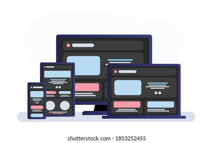 Adaptive Programming Icons Set Multi Device Stock Vector (Royalty Free ...