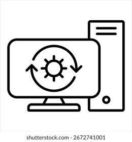 Adaptive Screen Outline Icon Vector Illustration