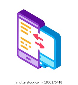 adaptive site for computer screen and phone icon vector. isometric adaptive site for computer screen and phone sign. color isolated symbol illustration