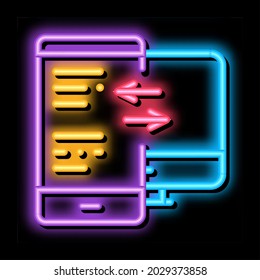 adaptive site for computer screen and phone neon light sign vector. Glowing bright icon adaptive site for computer screen and phone sign. transparent symbol illustration